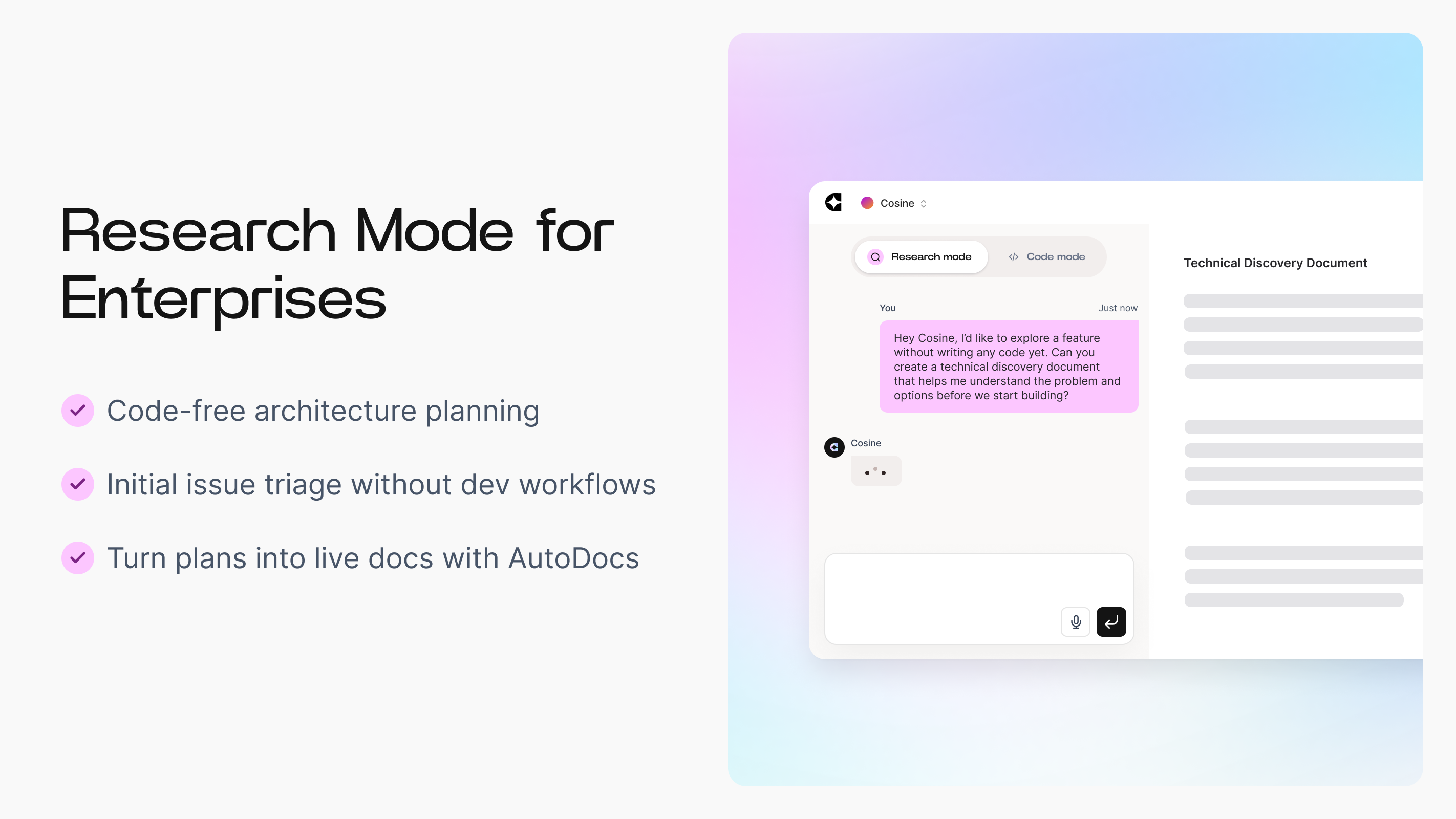 Research Mode Enterprise Asset